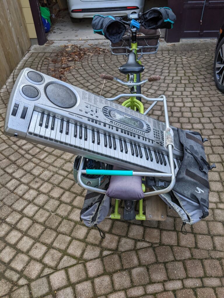keyboard on a cargo bike