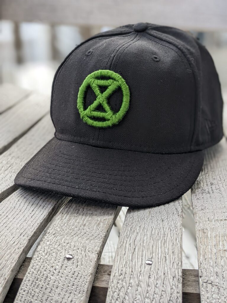 The completed hat with logo finished