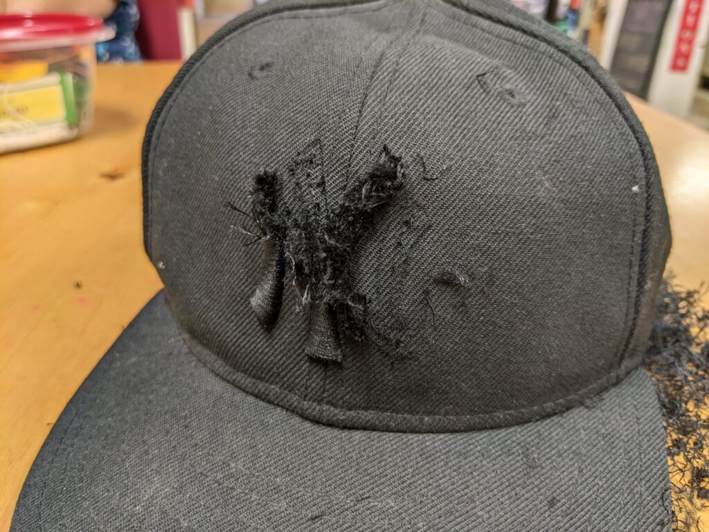 Many of the threads have been picked off
