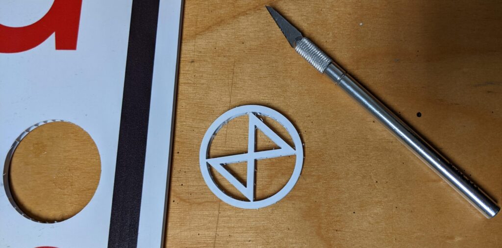 shape cut out of plastic sheet